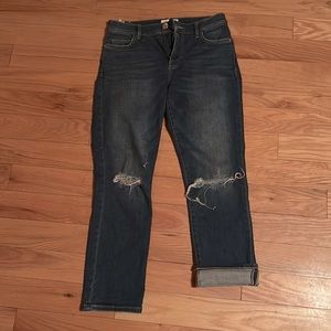 Current/Elliot Distressed Boyfriend Cropped Pants